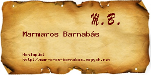 Marmaros Barnabás névjegykártya
